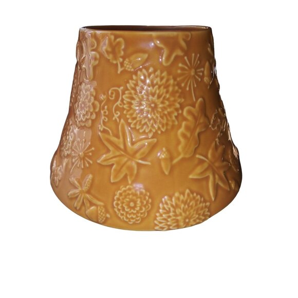 Hallmark Coral Orange Harvest Leaves and Acorns Fall Candle Shade Topper - Picture 2 of 8